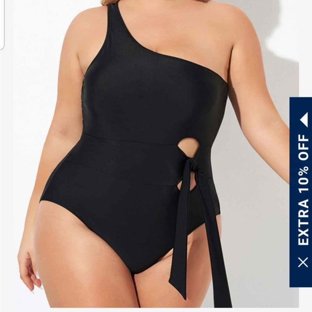 Meet.Curve One Shoulder Tie Swimsuit 2XL